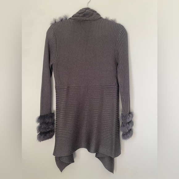 Rabbit fur slate blue/gray Cardigan by Sisters - Picture 6 of 7